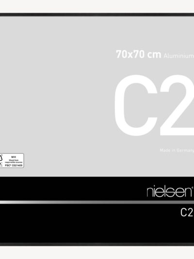 C2 Noir mat brossé 70 x 70 cm